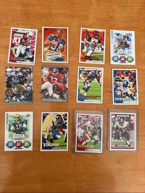 Lot of 12 Football Trading Cards Like NEW - Includes 2 Vintage Redskins